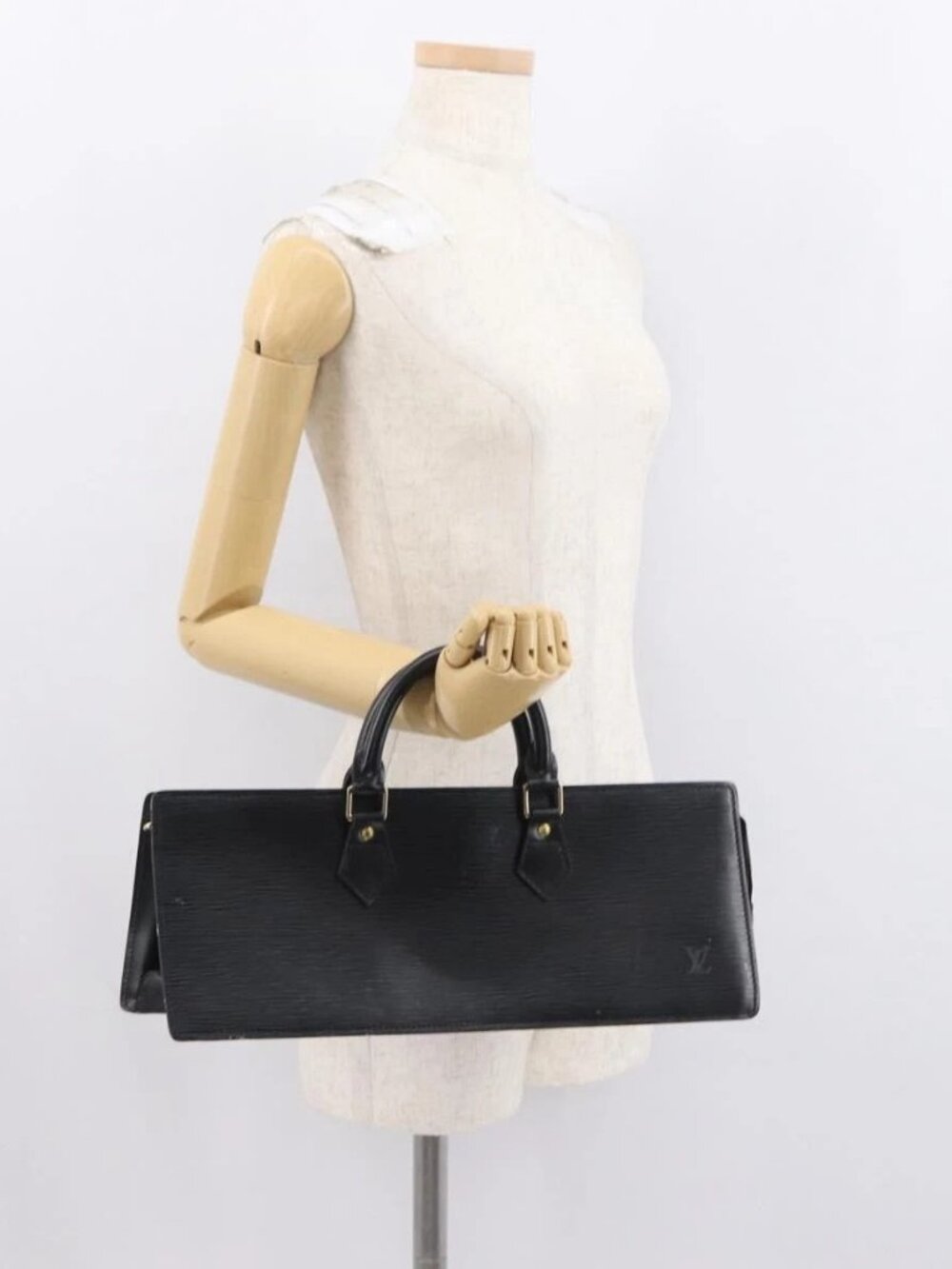 LOUIS VUITTON Epi Sac Triangle Hand Bag Black M52092 LV Auth 168130